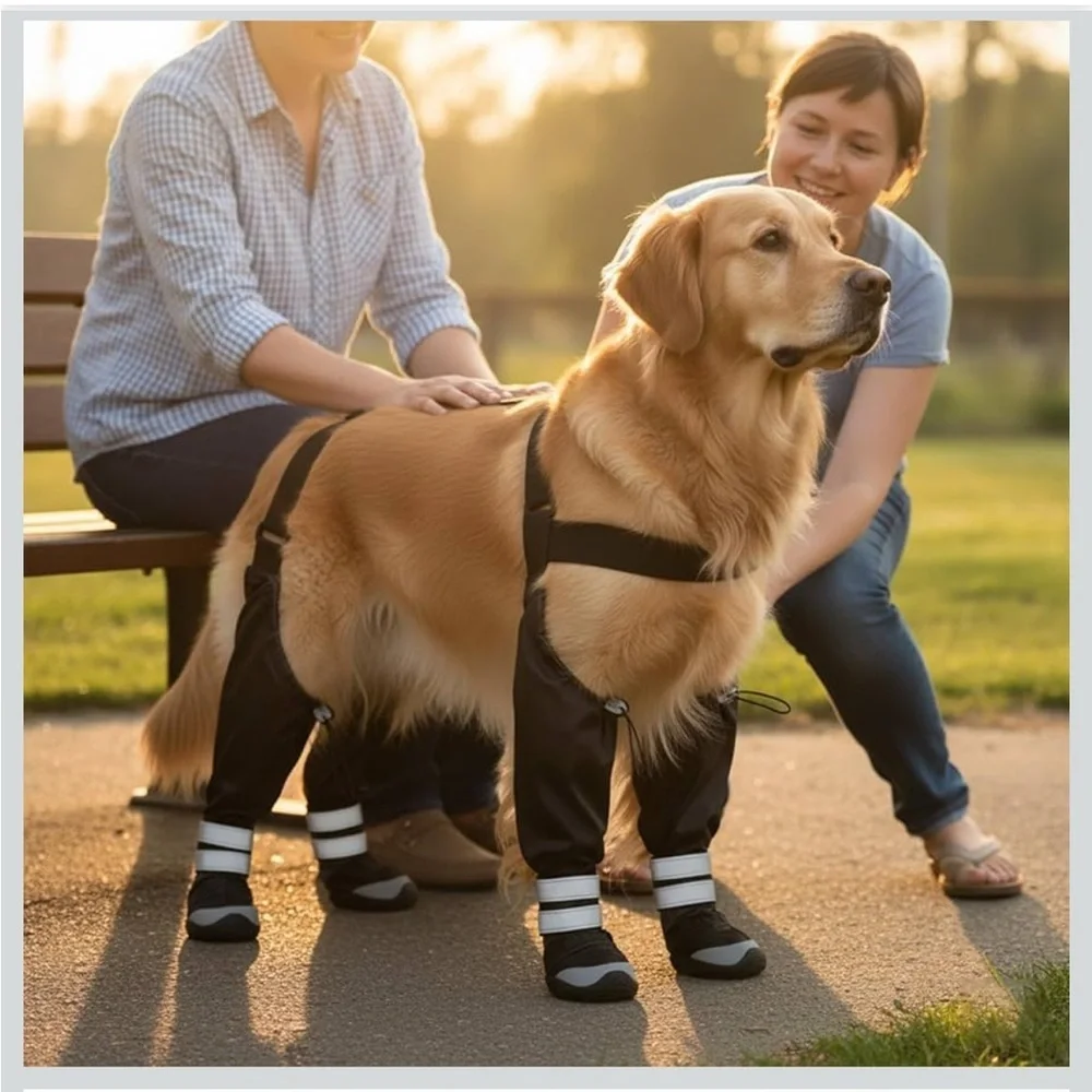 Upgraded Dog Suspender Boots, Waterproof Dog Rain Boot, Anti-Slip S / 657-lb2